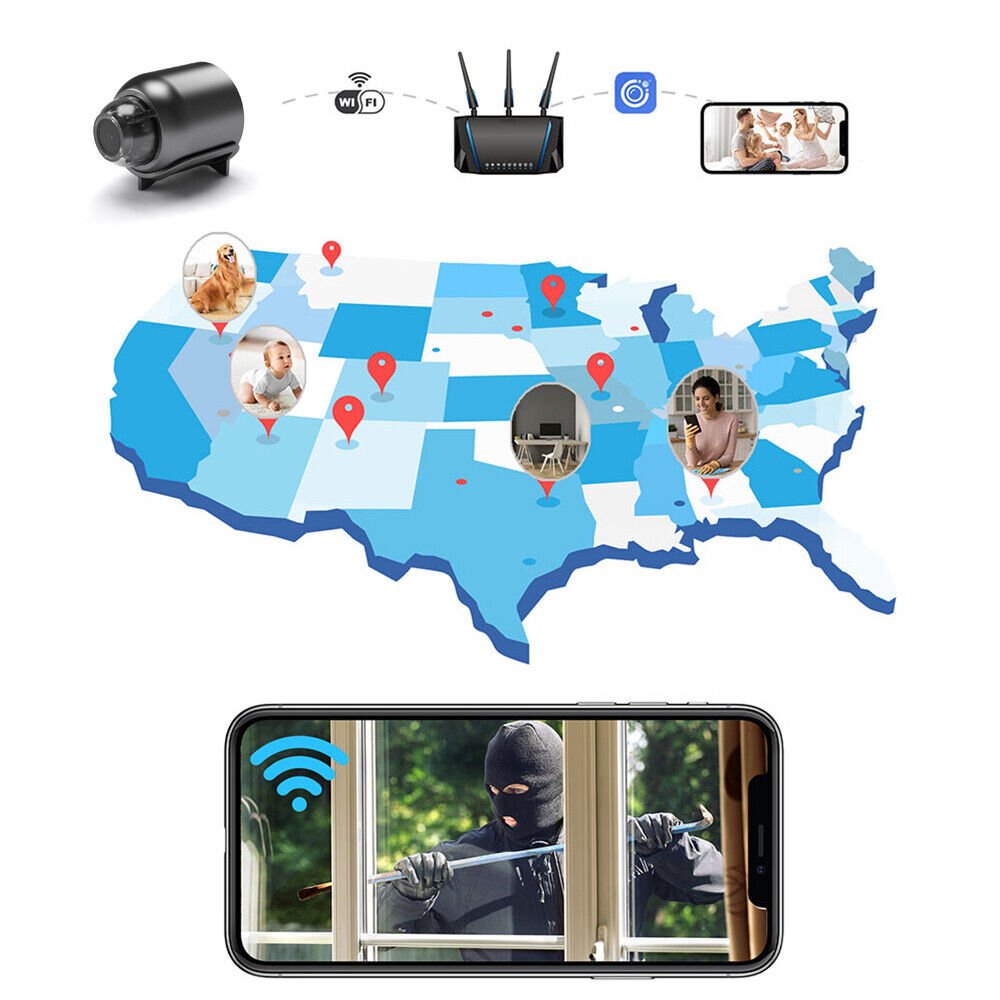 Compact Night Vision WiFi Camera for Home Surveillance - Lexians