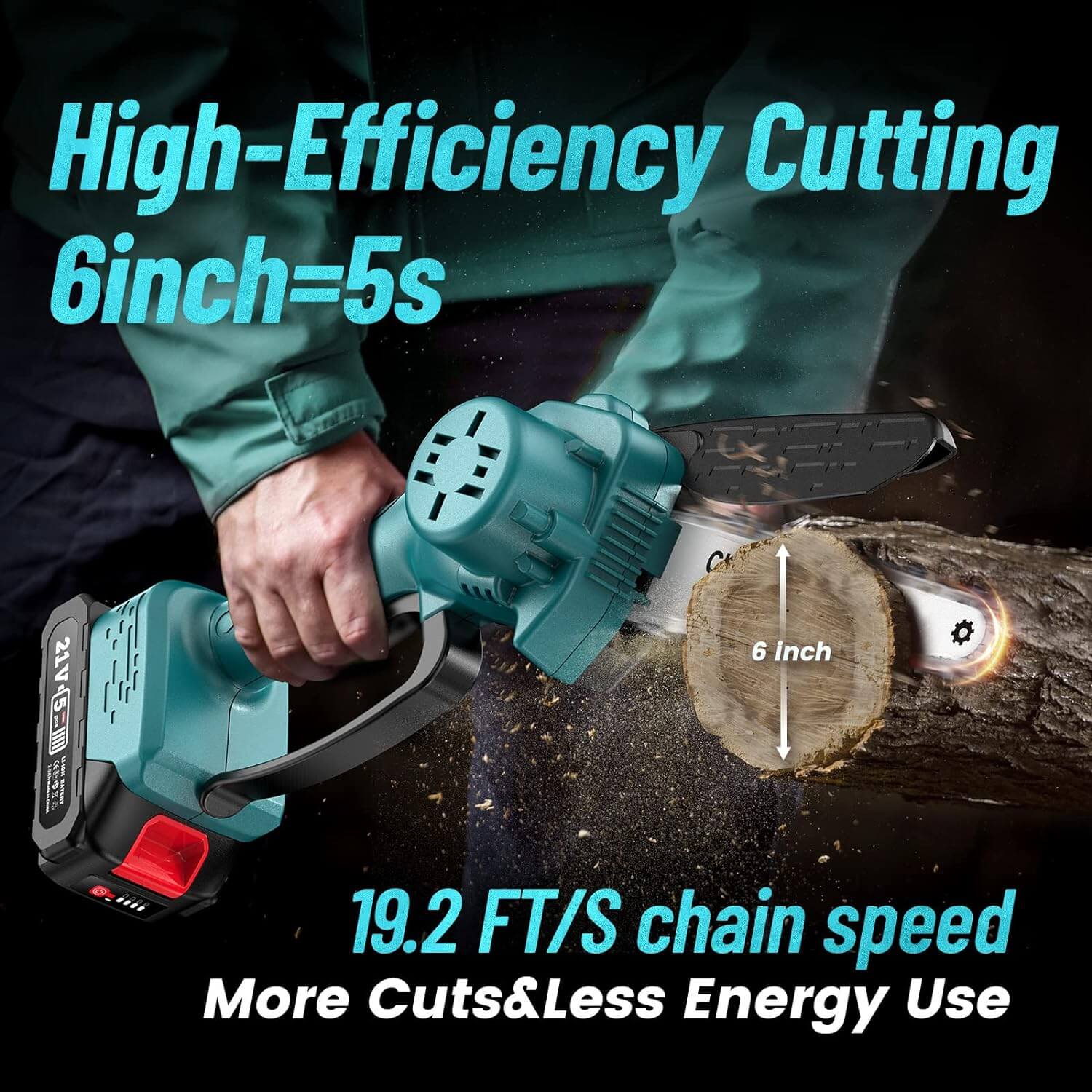Cordless 8 inch Chainsaw & Pole Saw for Gardeners - Lexians