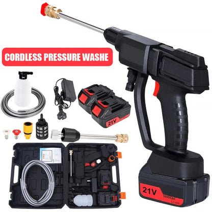 Cordless high pressure washer, portable and lightweight, ideal for outdoor cleaning and vehicle washing with strong water out