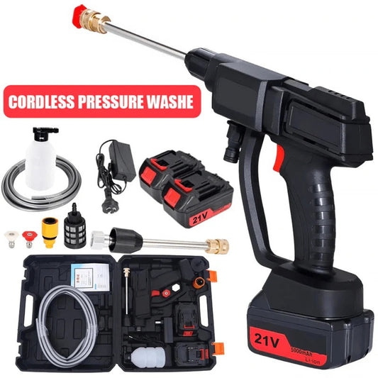 Cordless high pressure washer, portable and lightweight, ideal for outdoor cleaning and vehicle washing with strong water out