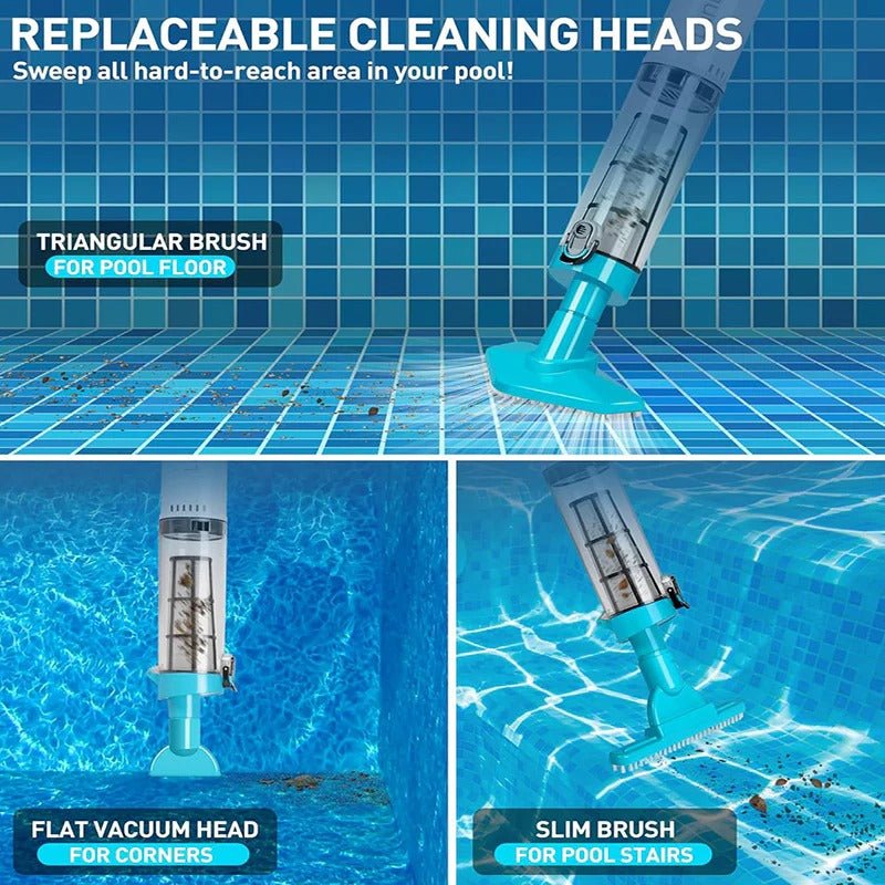 Cordless Rechargeable Pool Vacuum Cleaner with 3 - in - 1 Functionality - Lexians