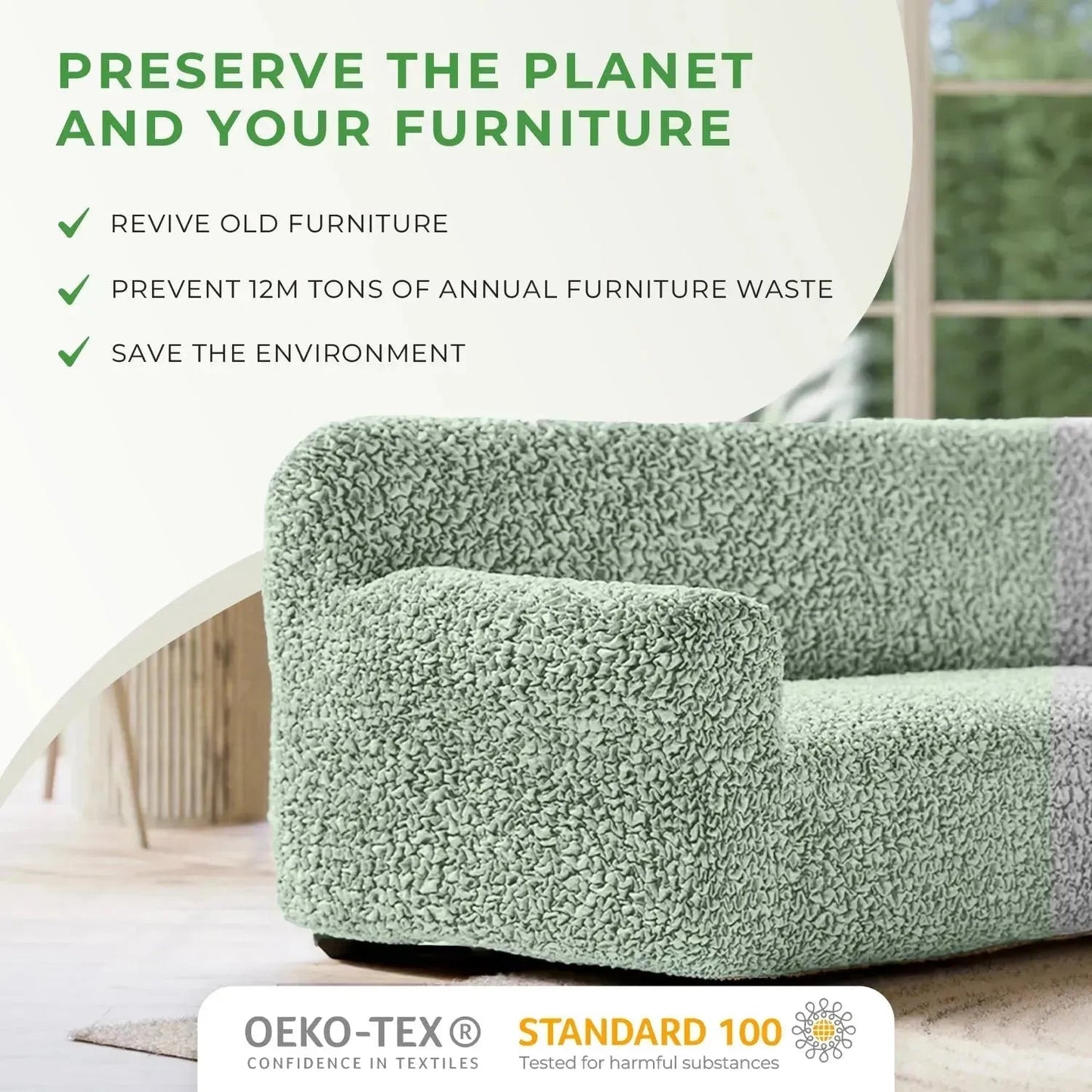Cotton Loveseat 2 - Seater Slipcover - Kid & Pet Friendly - Lexians