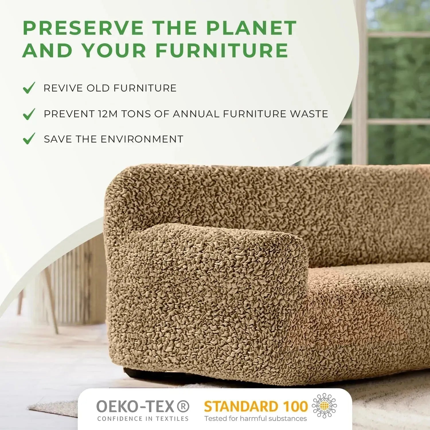 Cotton Loveseat 2 - Seater Slipcover - Kid & Pet Friendly - Lexians