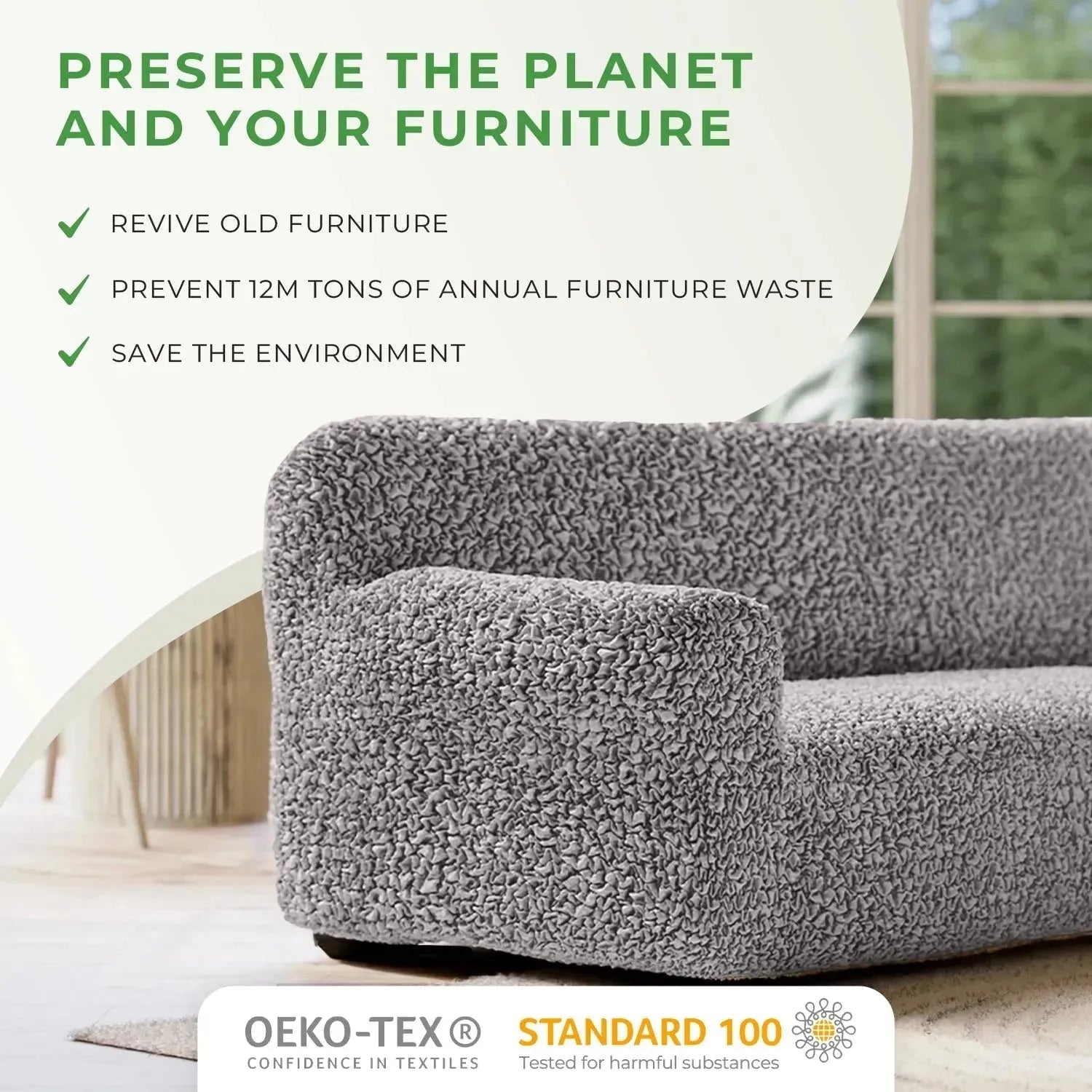 Cotton Loveseat 2 - Seater Slipcover - Kid & Pet Friendly - Lexians