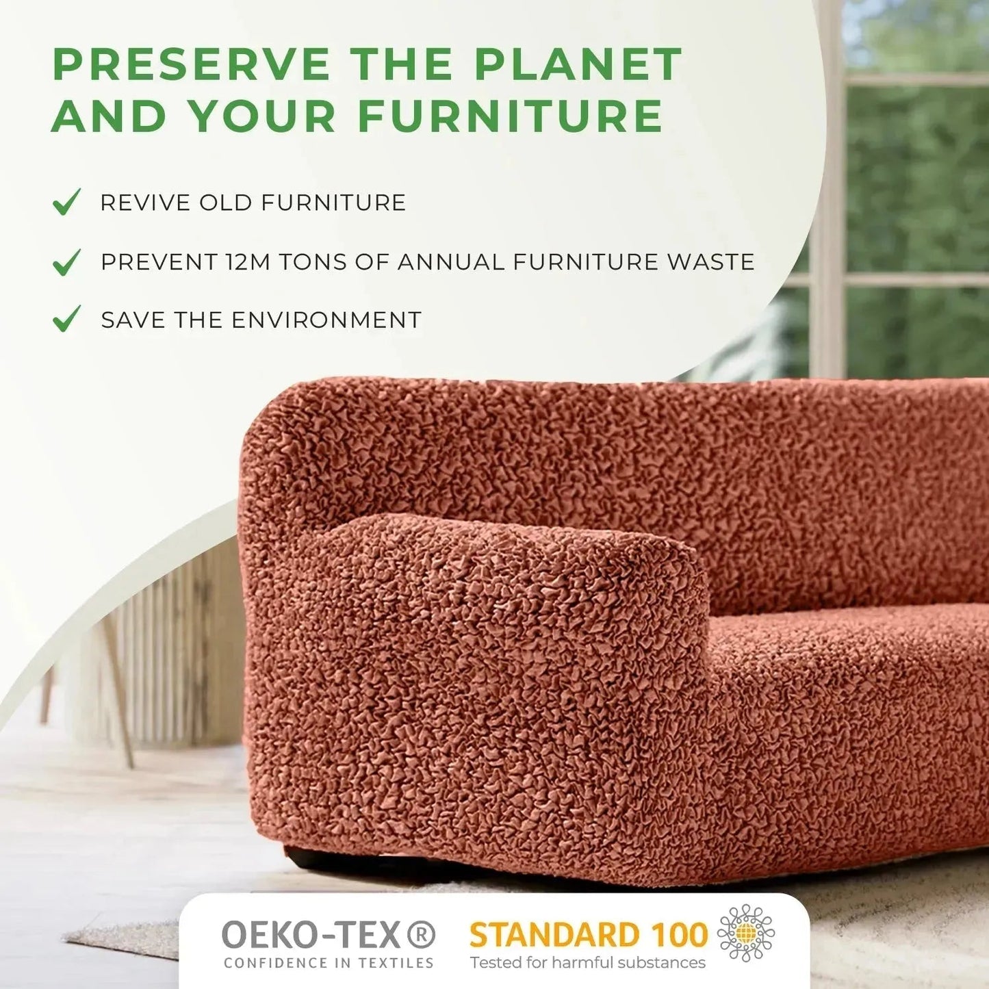 Cotton Loveseat 2 - Seater Slipcover - Kid & Pet Friendly - Lexians