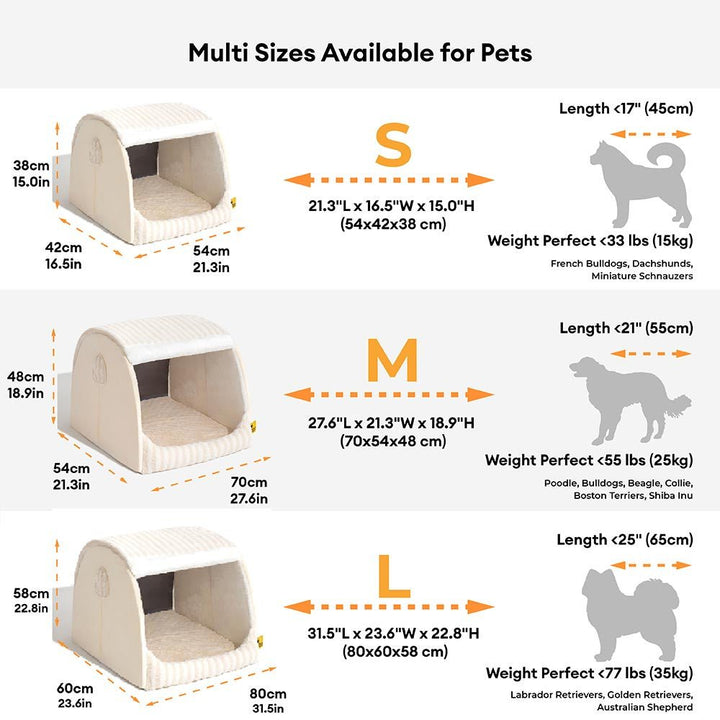 Cozy Orthopedic Striped Dog Bed - Plush Hideaway for Pets - Lexians