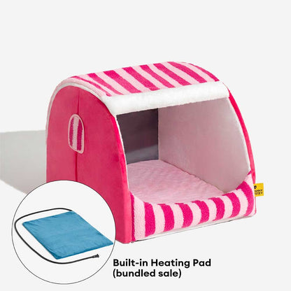 Cozy Orthopedic Striped Dog Bed - Plush Hideaway for Pets - Lexians