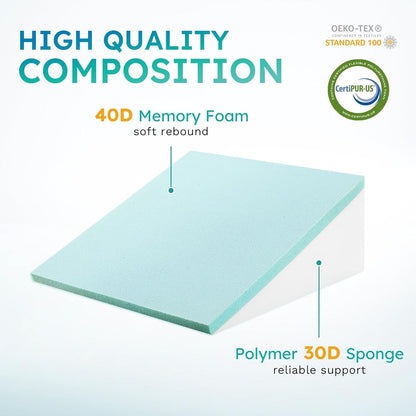 Deluxe Memory Foam Wedge Pillow for Enhanced Comfort - Lexians