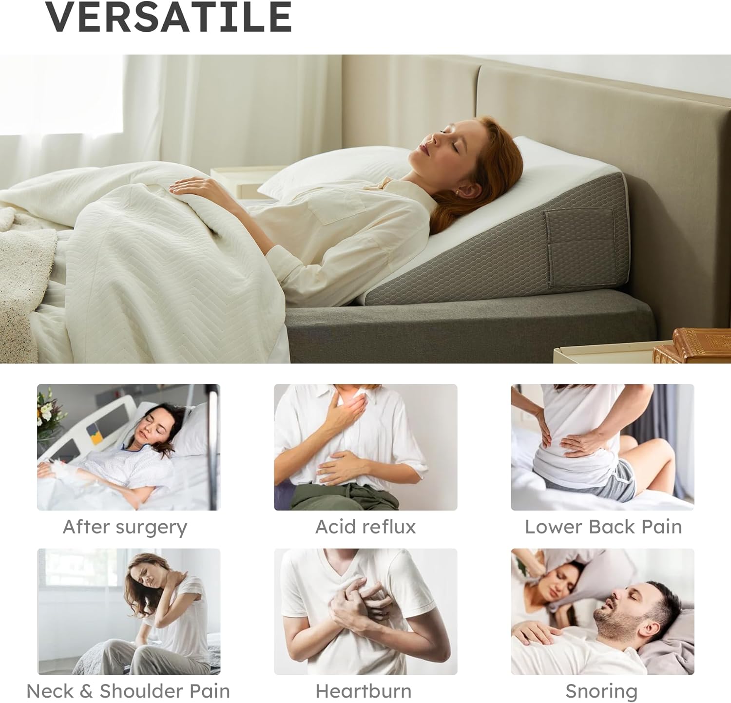 Deluxe Memory Foam Wedge Pillow for Enhanced Comfort - Lexians