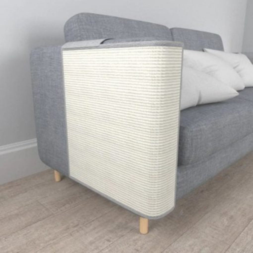 Sisal cat scratcher & sofa armrest cover shields furniture from cat damage. Essential pet accessory & protector.