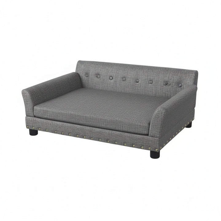 Durable, stylish elevated leather dog bed for superior pet comfort. A luxury dog lounge with joint support.