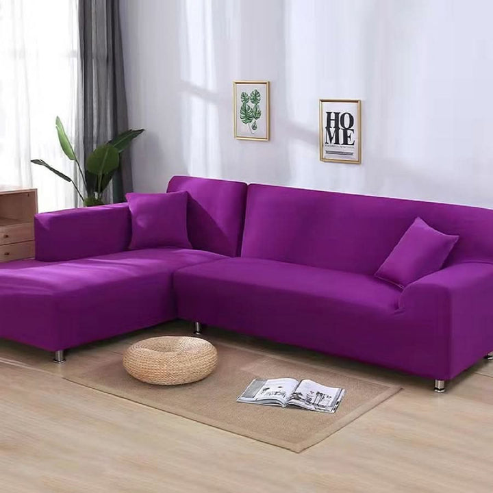Soft, stretchable elastic sofa cover, universal fit, comfortable & protective for any couch.
