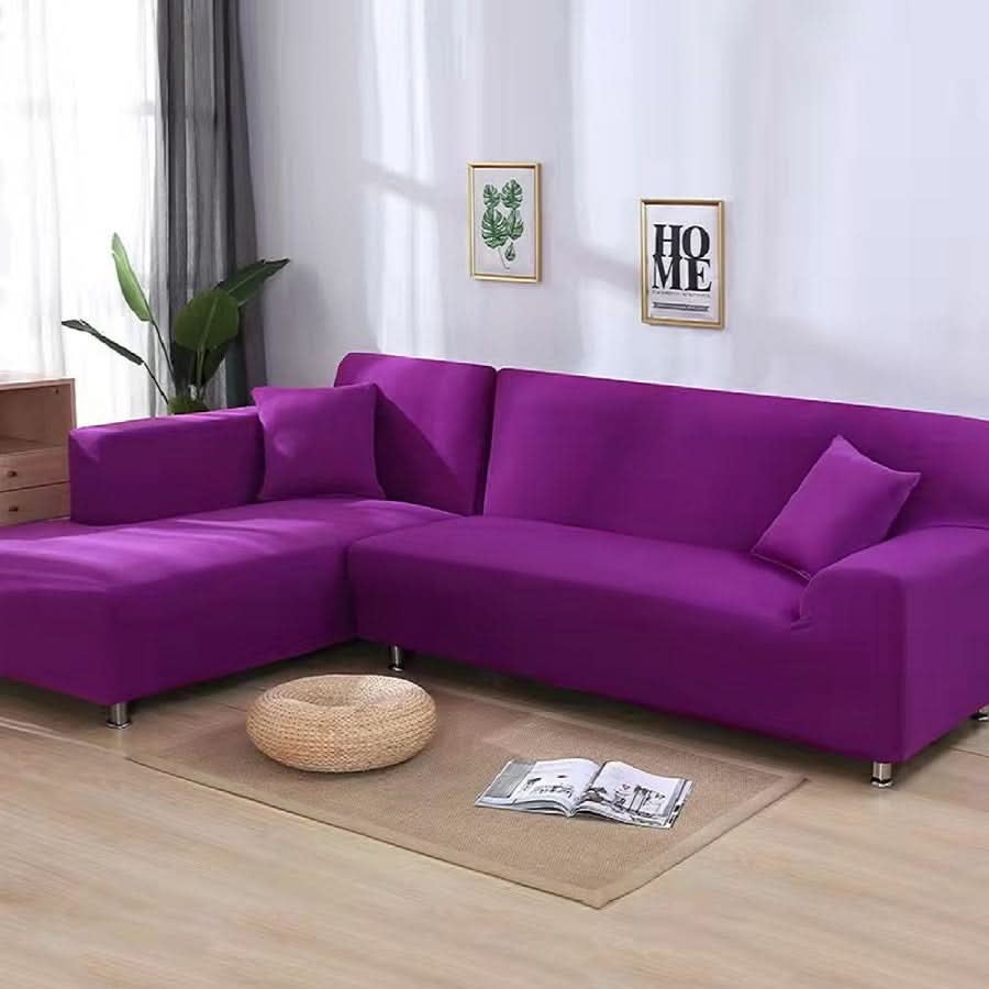 High-quality elastic sofa slipcover, universal fit, ideal for protecting living room furniture.
