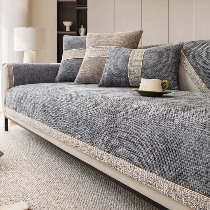 Pet-friendly non-slip sofa cover. Machine washable furniture protector, ideal for active homes & easy care.