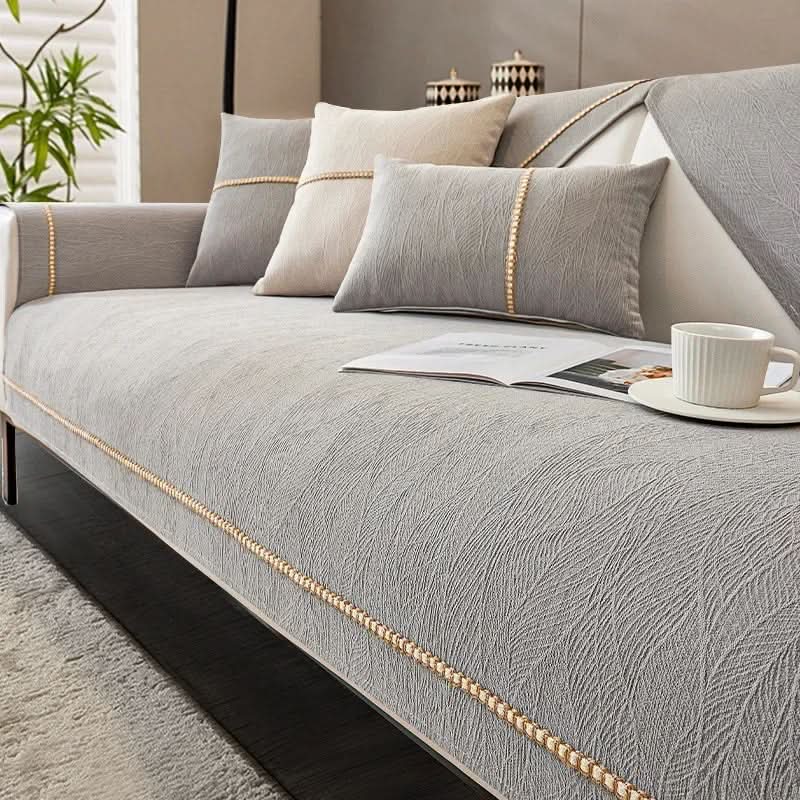 Upgrade your living room with this non-slip linen texture sofa cover. A protective & decorative home accent.