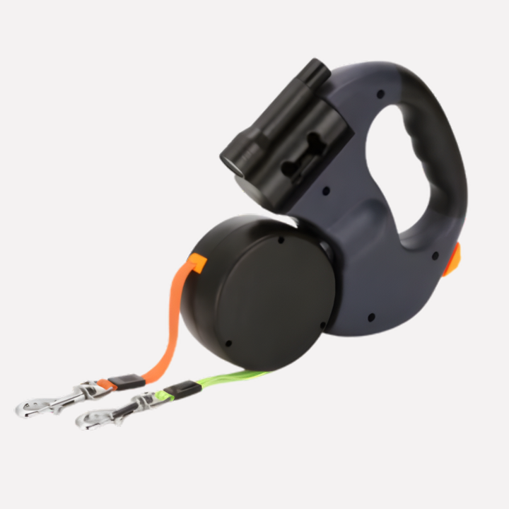 Tangle-free dual dog leash, perfect pet walking gear for two dogs. Durable pet supplies for safe outdoor adventures.