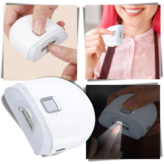 Dual-speed electric nail clipper with LED; white, sleek design for precise, safe, and convenient nail care for all ages.