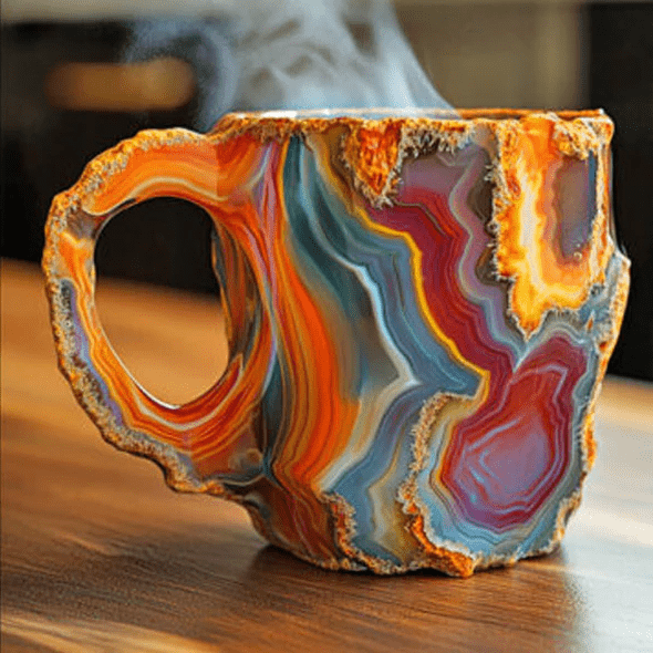 Earth - Inspired Mineral Crystal Coffee Mug - Elegant Drinkware - Lexians