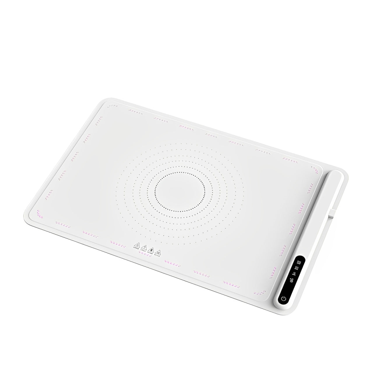 "Electric warming tray with Nano-Belt heating, spacious surface, perfect for multi-dish warming, features heat-resistant desi