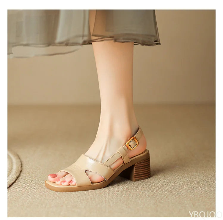 Women's beige leather everyday square toe slingback pumps with a low heel, offering both style and comfort.