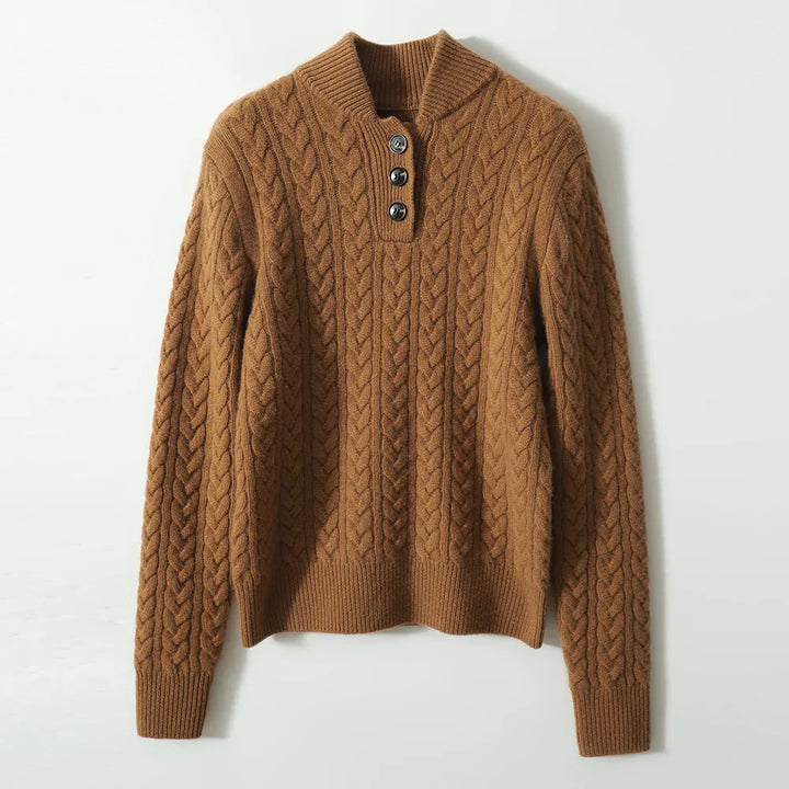 Warm and elegant women's sweater, a cashmere blend cable knit perfect for stylish layering
