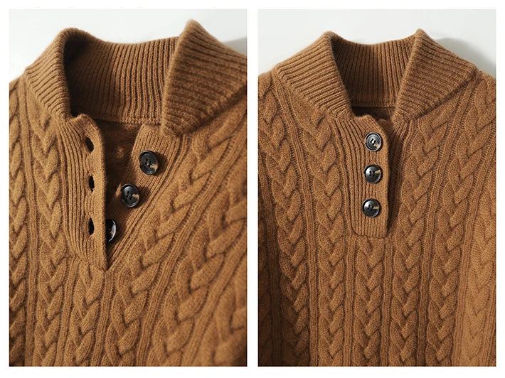 Textured cable knit cashmere blend sweater for women, showcasing the rich, soft fabric detail