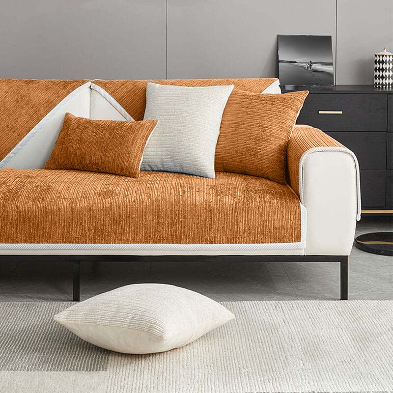 Elegant Chenille Striped Anti - Scratch Couch Cover for Living Room - Lexians