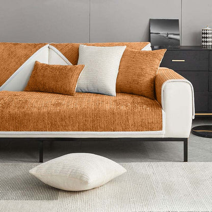 Elegant Chenille Striped Anti - Scratch Couch Cover for Living Room - Lexians