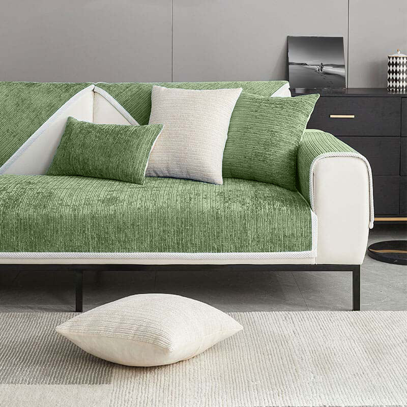 Elegant Chenille Striped Anti - Scratch Couch Cover for Living Room - Lexians