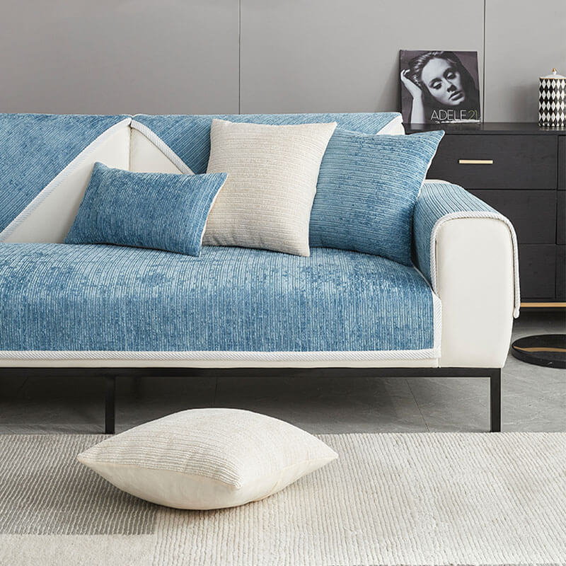 Elegant Chenille Striped Anti - Scratch Couch Cover for Living Room - Lexians