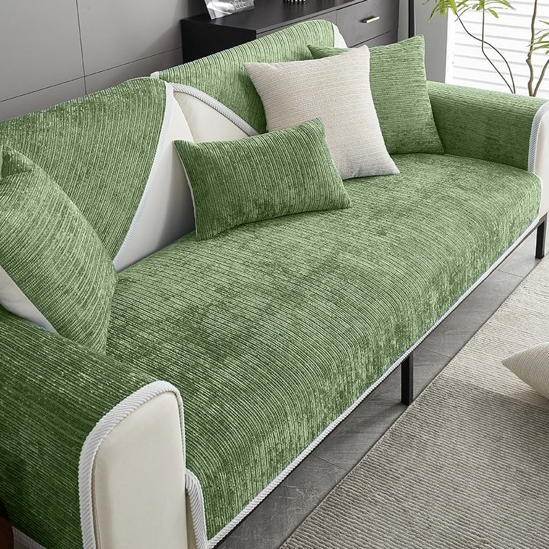 Elegant Chenille Striped Anti - Scratch Couch Cover for Living Room - Lexians