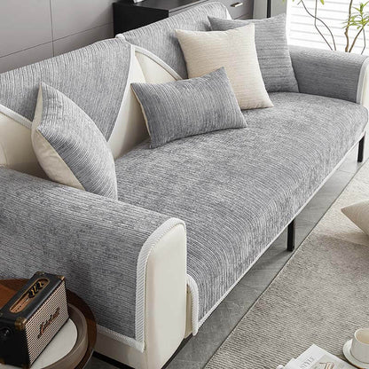 Elegant Chenille Striped Anti - Scratch Couch Cover for Living Room - Lexians