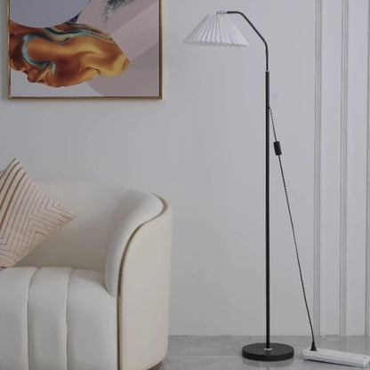 Elegant Floor Lamp with Pleated Fabric Shade - Lexians