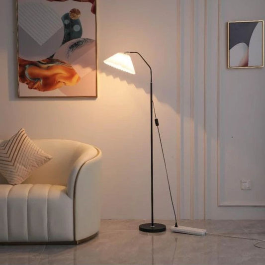 Elegant Floor Lamp with Pleated Fabric Shade - Lexians