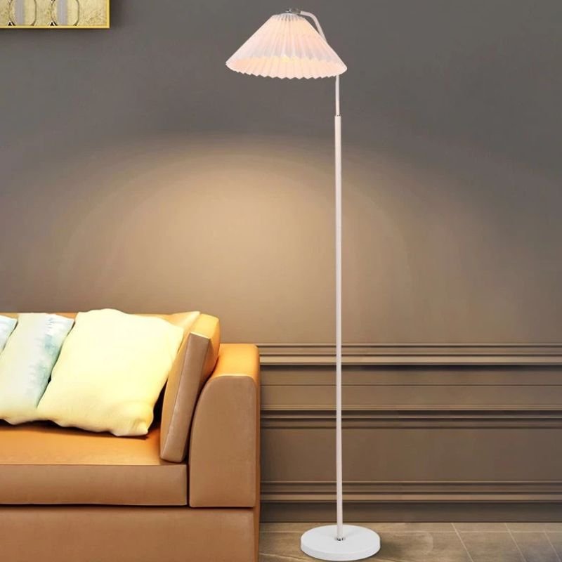 Elegant Floor Lamp with Pleated Fabric Shade - Lexians
