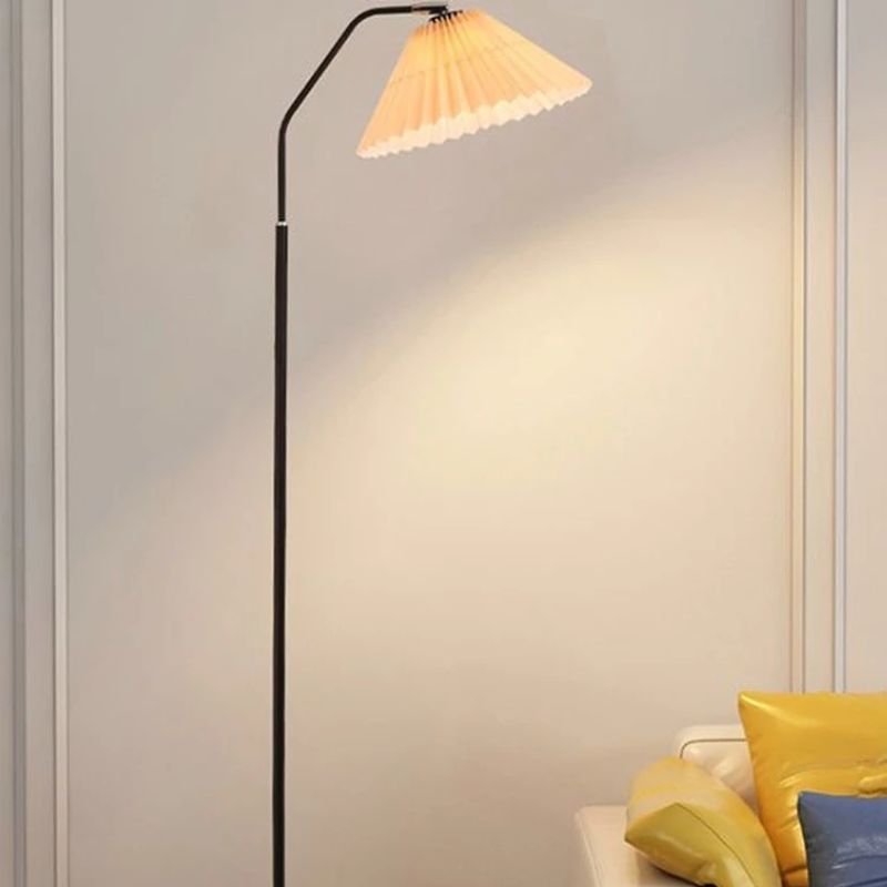 Elegant Floor Lamp with Pleated Fabric Shade - Lexians