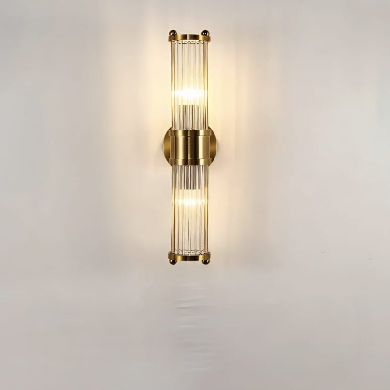 Elegant Gold or Chrome Cylindrical Glass Wall Light - Lexians
