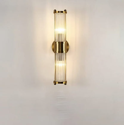 Elegant Gold or Chrome Cylindrical Glass Wall Light - Lexians