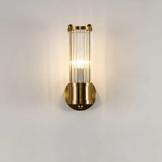 Elegant Gold or Chrome Cylindrical Glass Wall Light - Lexians