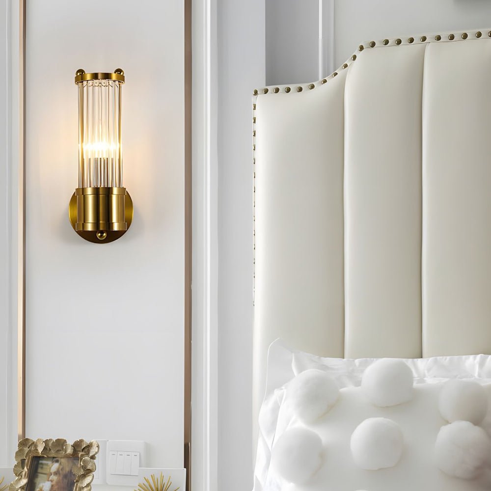 Elegant Gold or Chrome Cylindrical Glass Wall Light - Lexians