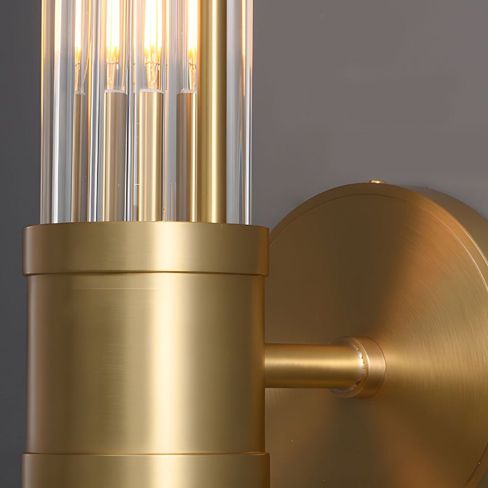 Elegant Gold or Chrome Cylindrical Glass Wall Light - Lexians