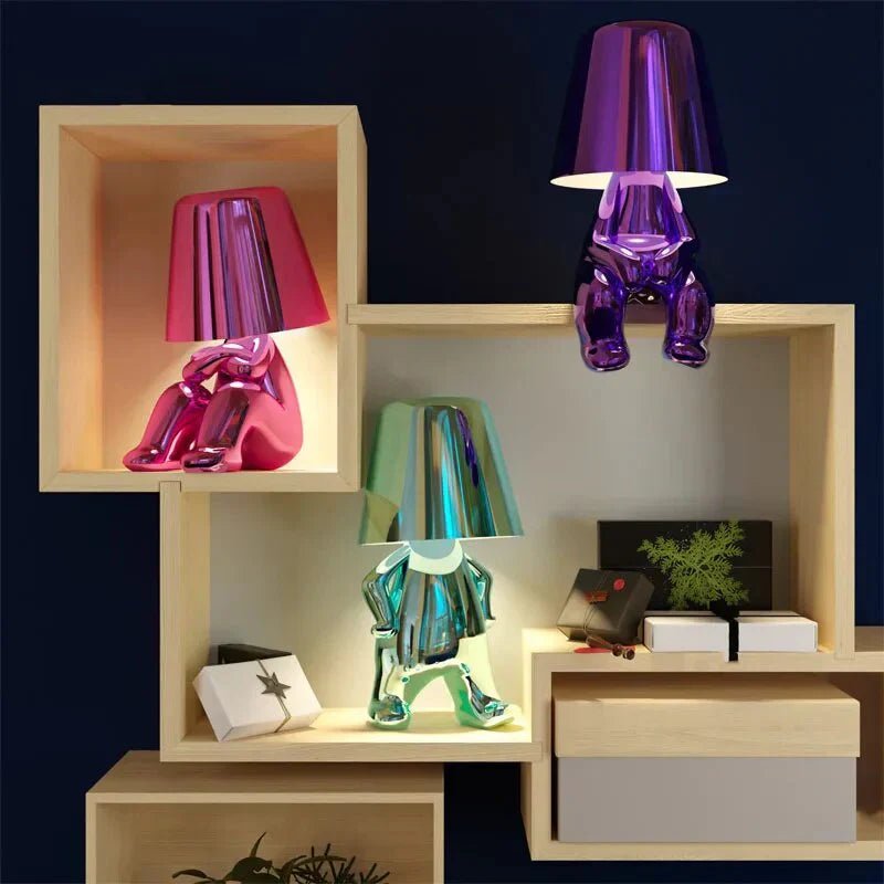 Elegant Metallic Thinker Design Table Lamp - Lexians