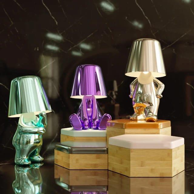 Elegant Metallic Thinker Design Table Lamp - Lexians