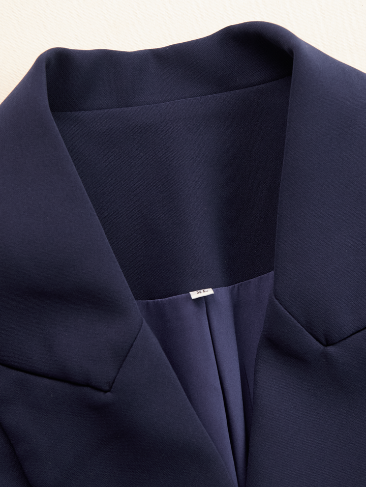 Sophisticated women's bodycon blazer midi dress with long sleeves for formal and evening wear.