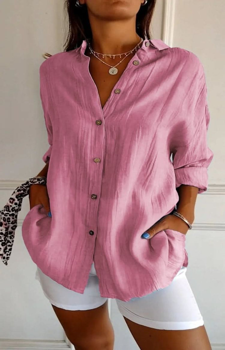 Modern fashion women's elegant blouse, a versatile chic top with long sleeves for contemporary everyday wear.