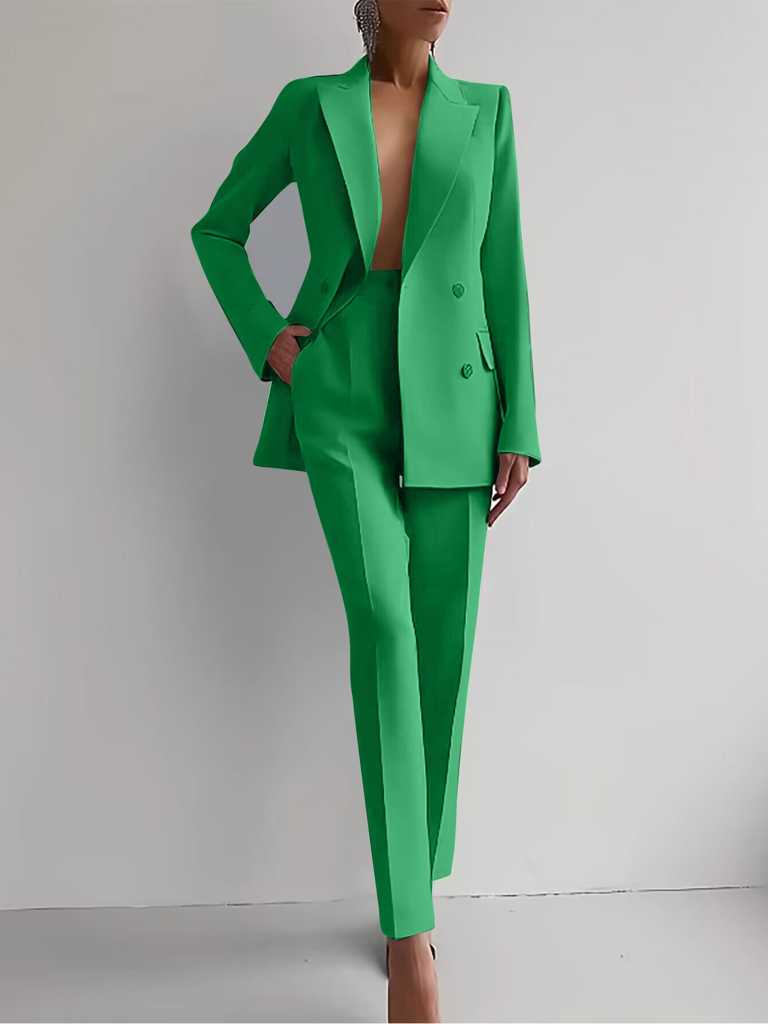 Classy women's suit trousers, a key piece of the 2-piece professional business formal wear set.