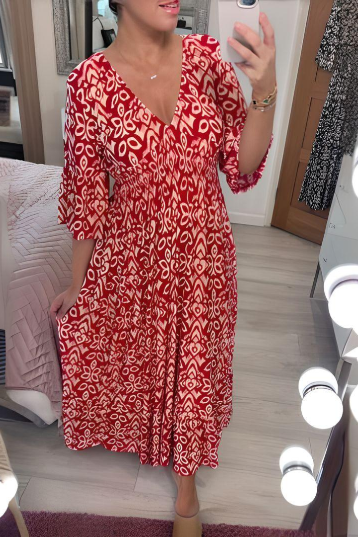 Elegant women's comfortable wrap maxi dress, perfect for effortless style at summer events or casual chic wear.