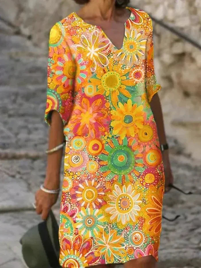 Women's party & special occasion floral evening dress with integrated tummy control for a smooth, elegant silhouette.