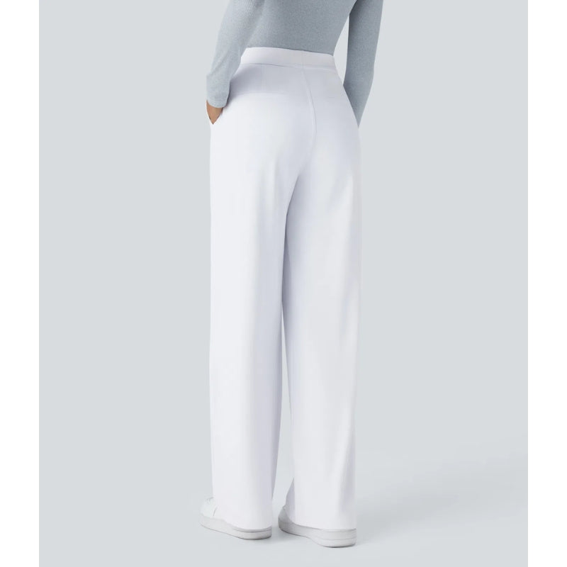 Comfortable yet chic women's high waisted wide leg tailored pants, designed for all-day wear.