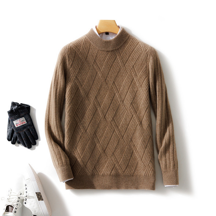 Elegant women's pure cashmere knit sweater, soft and luxurious, perfect for winter wear.